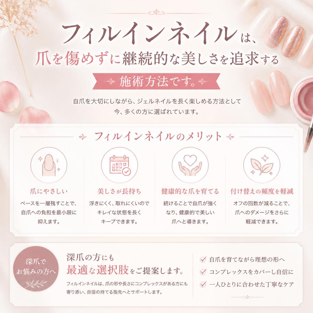 フィルインネイルで持続性を高める