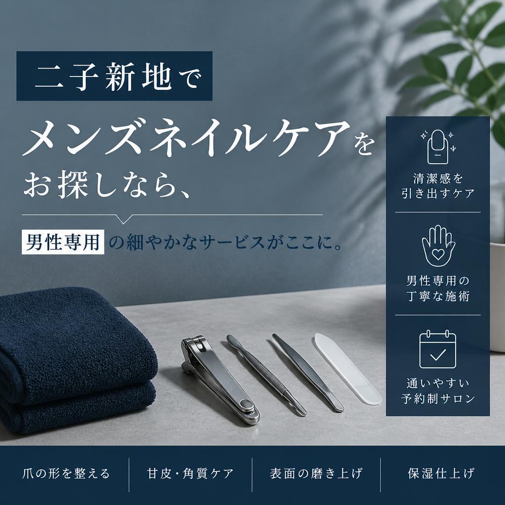二子新地でメンズネイルケアをお探しなら、男性専用の細やかなサービスがここに。