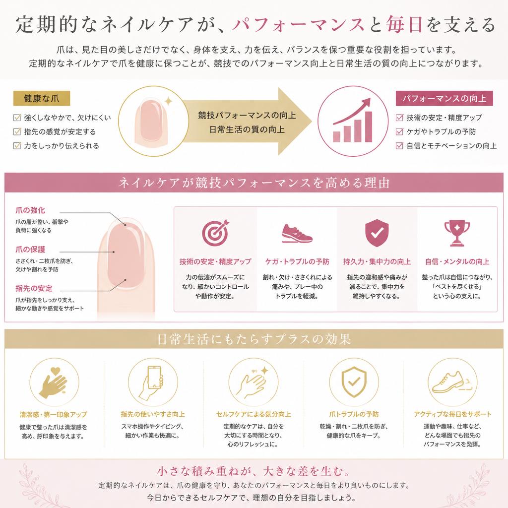 アスリート向けネイルケアの効果
