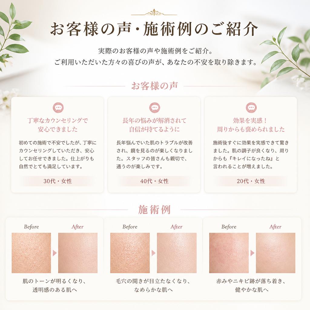 お客様の声と施術例